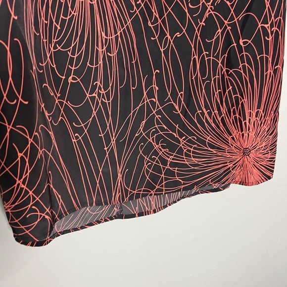 Halogen Gray & Coral Floral Sleeveless lightweight Shift Dress - Picture 5 of 7